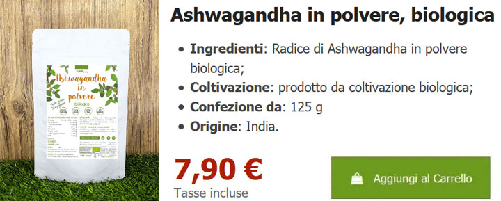 Ashwagandha polvere prezzo